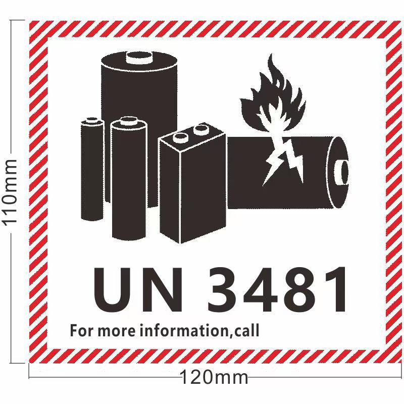 Lithium Battery Label, Aviation Logistics Label, Fireproof and Fragile, Un3481/3091 Air Transport Sealing Sticker, Logistics Compliance
