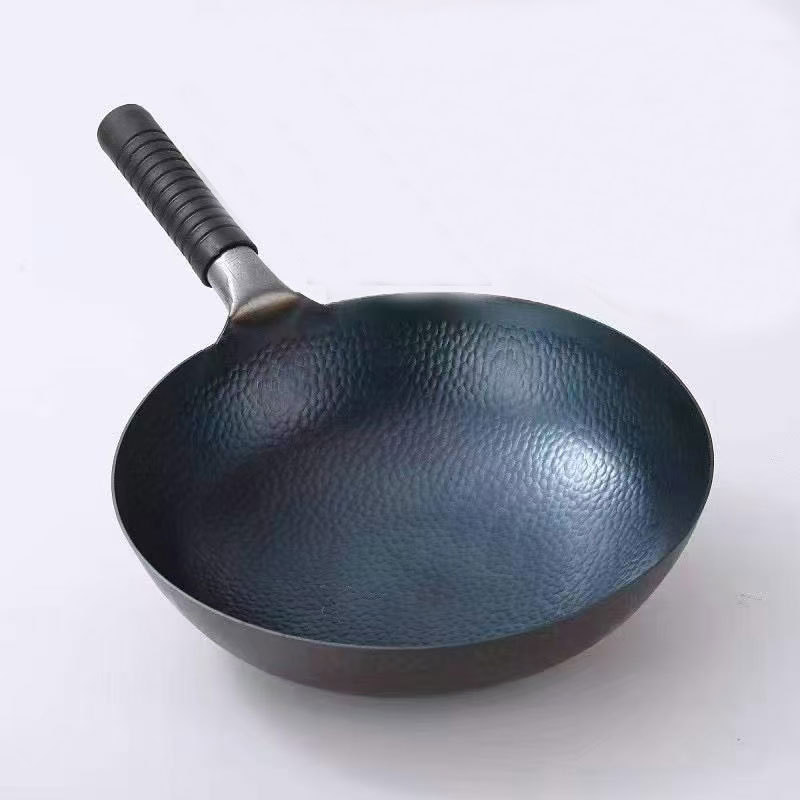 genuine goods Zhangqiu Cooking Iron Pan Vintage Non-stick Pan Traditional Hand Forged Uncoated Round Bottom Wok Factory