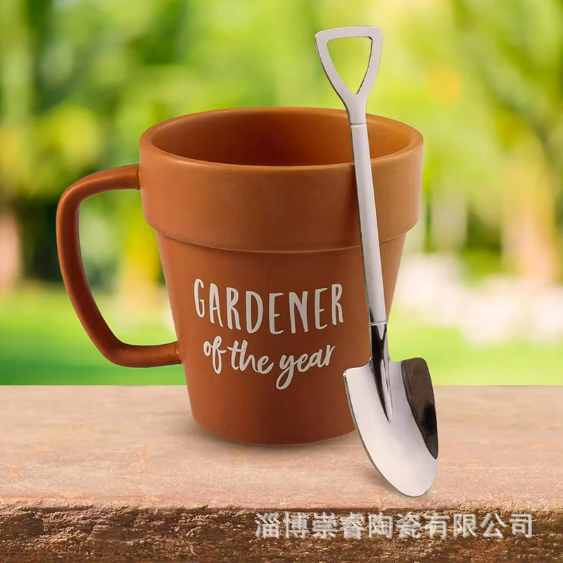 Creative Pastoral Style Mug, Classic Mexican Style Terracotta Color Export Ceramic Mug, Hot Selling Red Earth Garden Mug