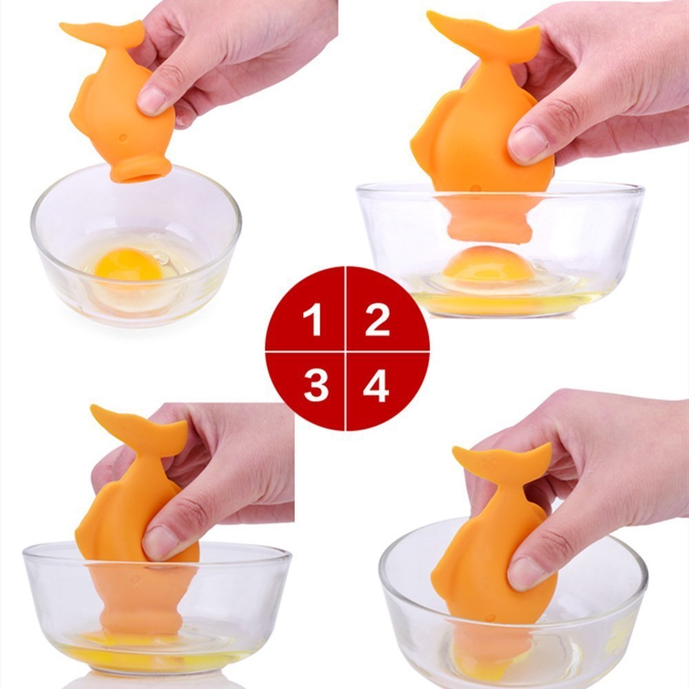 Creative Silicone Fish-shaped Egg White Separator Goldfish-shaped Egg Absorb Kitchen Interesting Egg Yolk Protein Egg Filter