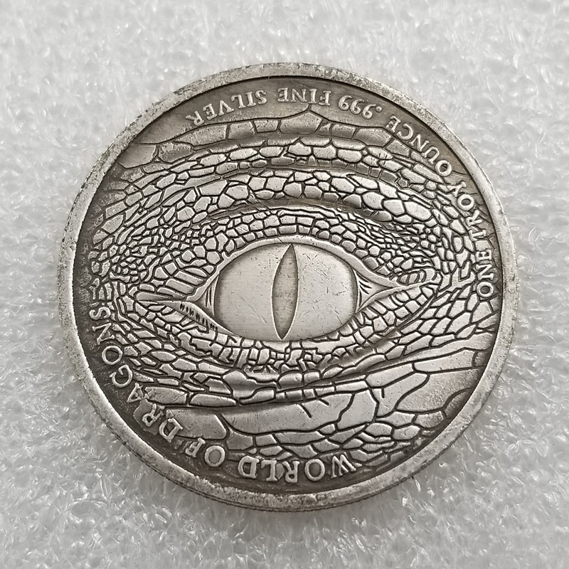 Антикварные ремесла, монета бродяги, глаза, латунь с серебряным покрытием, материал H4631