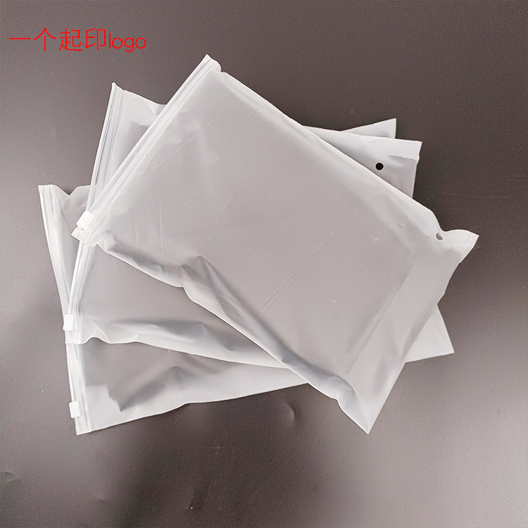 Sock Packaging Bag Transparent Zipper Packaging Bag Plastic Bag Custom Cpe Frosted Bag Manufacturer Silk Screen Logo