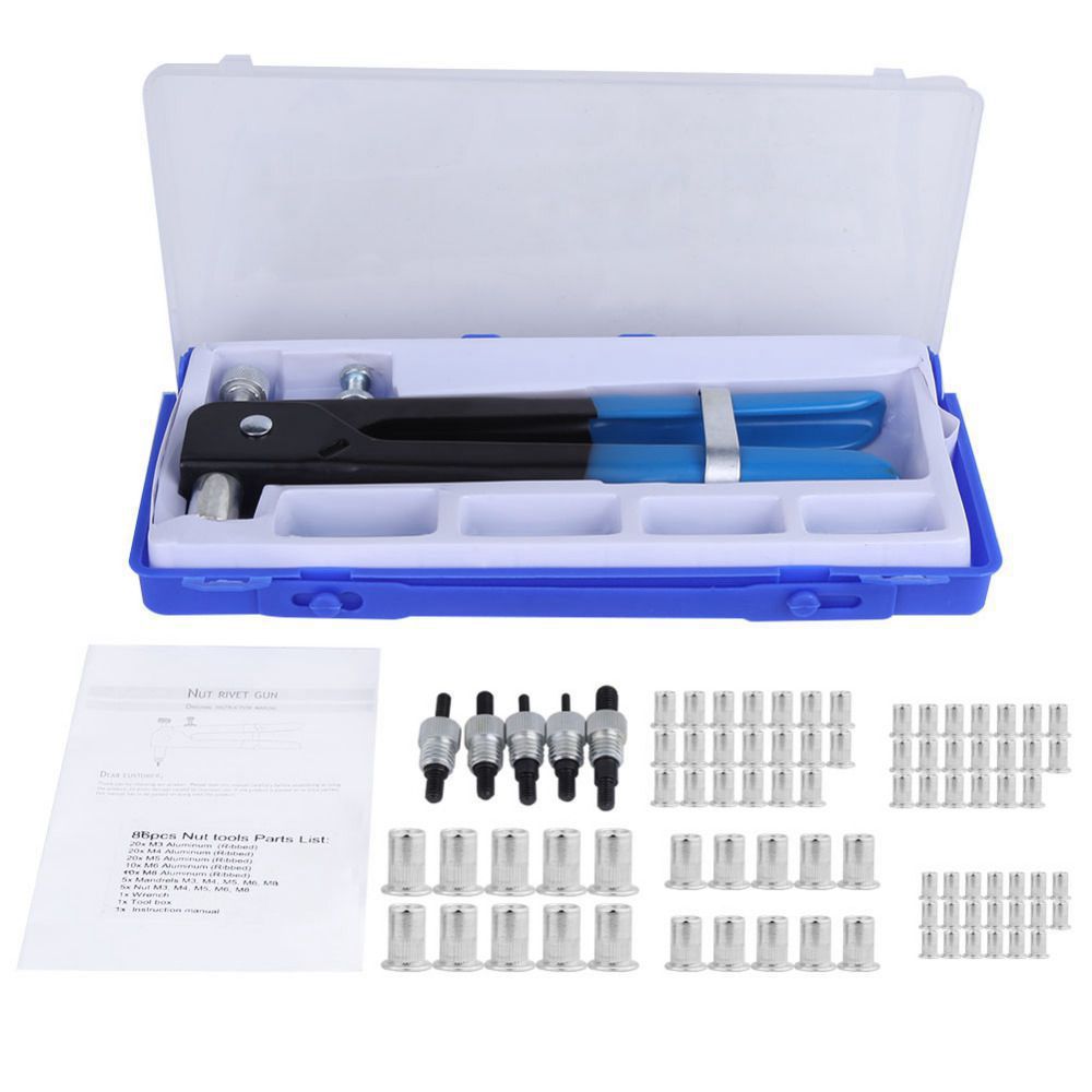 Label Delivery Manufacturer Sells 86-Piece Rivet Nut Set Ram Gun Set Manual Rivet Gun 110/86Pc