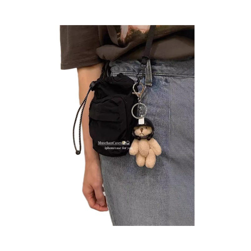 Spring Instagram South Korea Helmet Bear Pendant for Apple Mobile Phone Pendant Bag Accessories Girl's Heart Cute