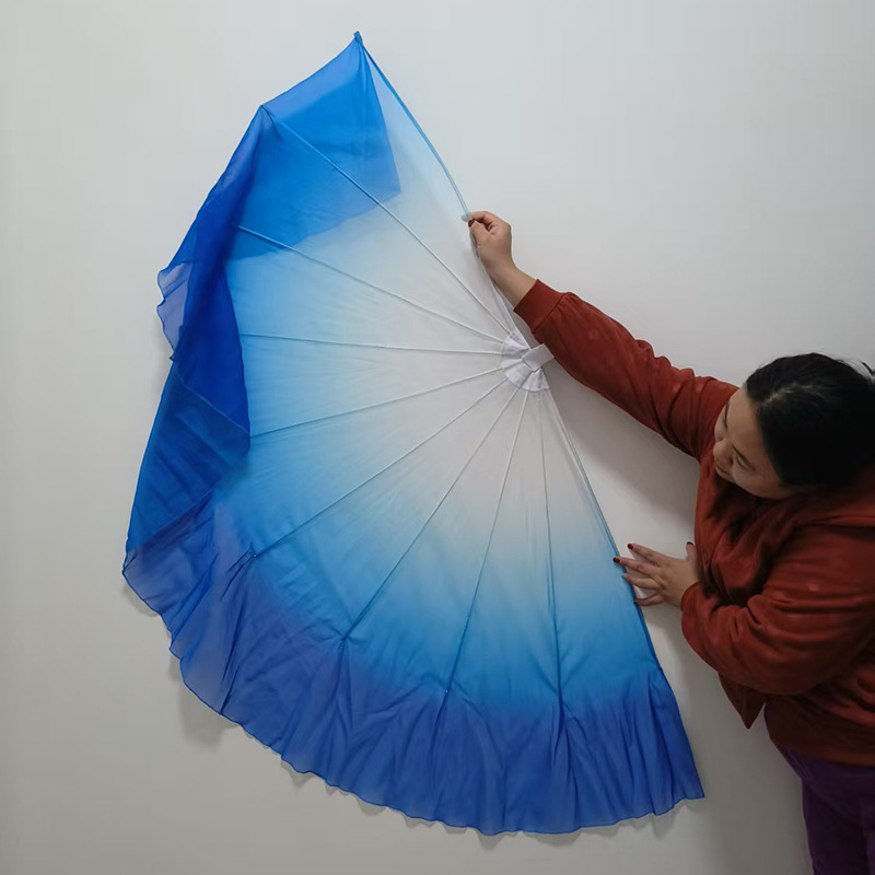 Fishbone Fan with 60 Bones - 25 Floating Lights for the Opening Dance of the Spring Festival Gala, Colorful Opening Dance Performance Props Large Fan