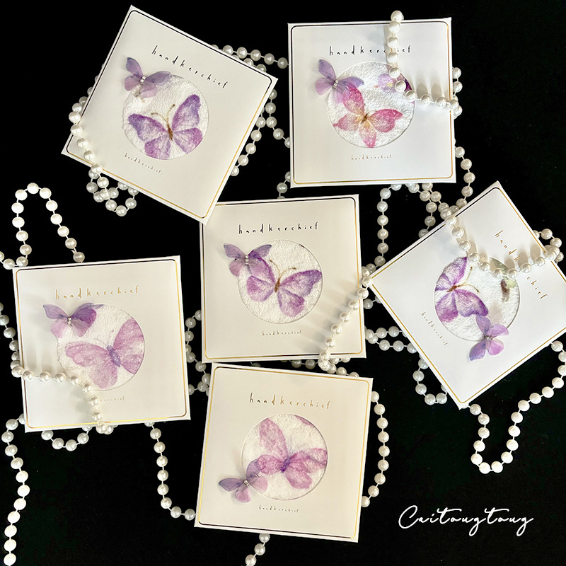 Original niche three-dimensional butterfly coral fleece wedding gift towel meichen meiye opening gift creative towel