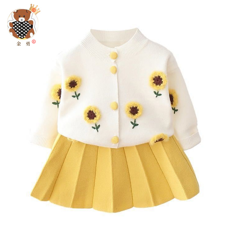 A generation of hair [Jin Yong] girls' sweater cardigan children's sweater women's treasure foreign-air two-piece set