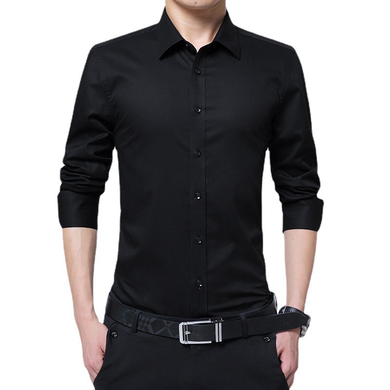 Long sleeve shirt men's Korean-style slim fit spring and autumn clothes handsome gray men's shirt trendy casual formal wear inch clothes