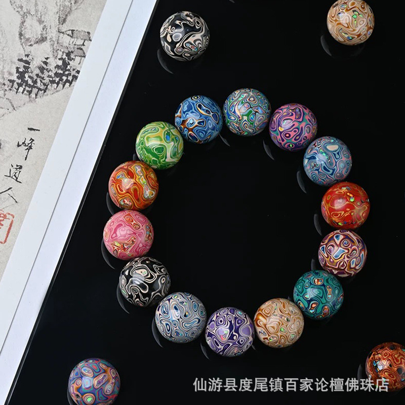 Оптовая продажа крупных красящих бусин 1.5, свободные бусины, инкрустированные опалом, DIY аксессуары, ручная работа, этнический стиль