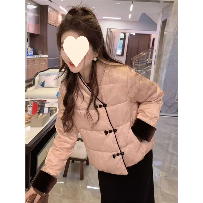 New Chinese Style National Style Disc Button Long-Sleeved Cotton Coat for Women Winter 2025 New Thickeneded Warm Cotton Coat Fashion Jacket Top