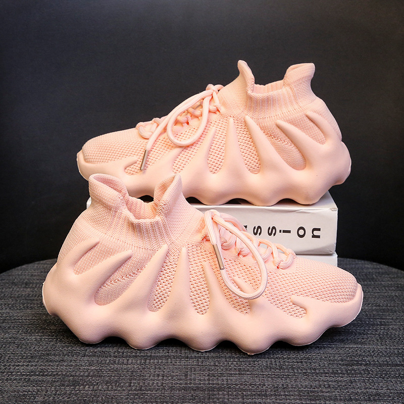 2024 New Flywoven Octopus Casual Sports Shoes Korean Style Trendy Couple Shoes Breathable Volcano Socks Men's and Women's Shoes