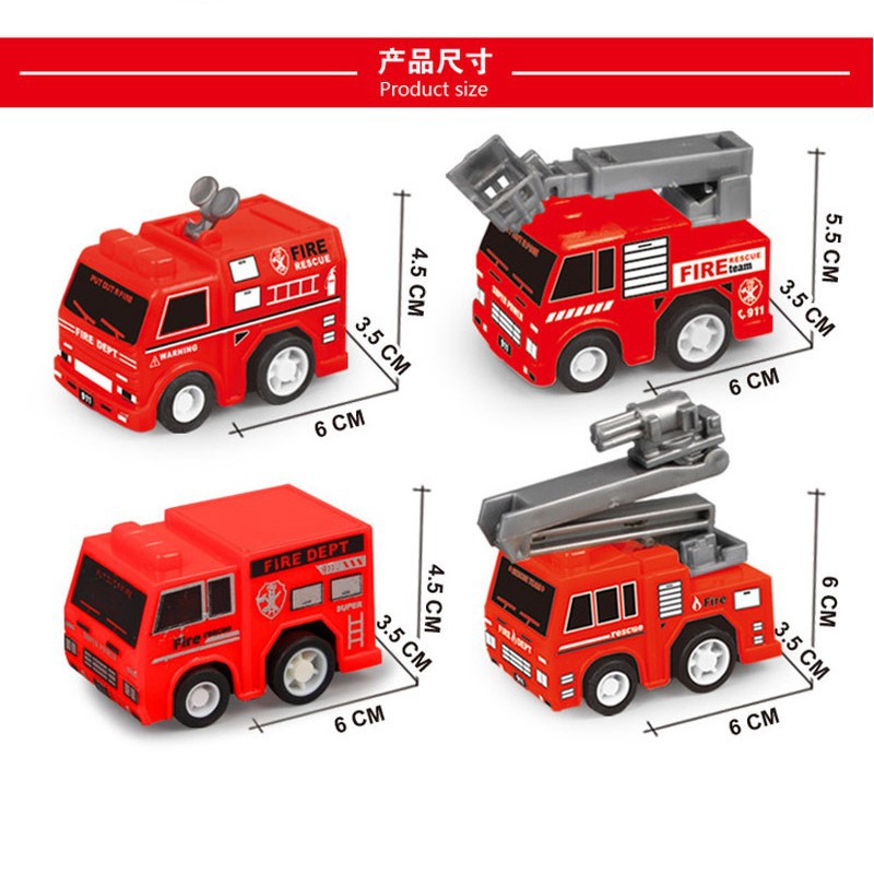 Children play house toys pull back AB small fire truck combination creative Egg toy gift wholesale