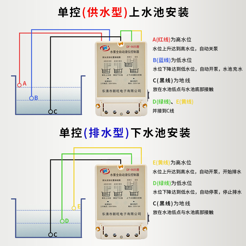 Xinwang industrial timer DF-96ES wireless water level controller remote suspension pump intelligent full ex-factory price