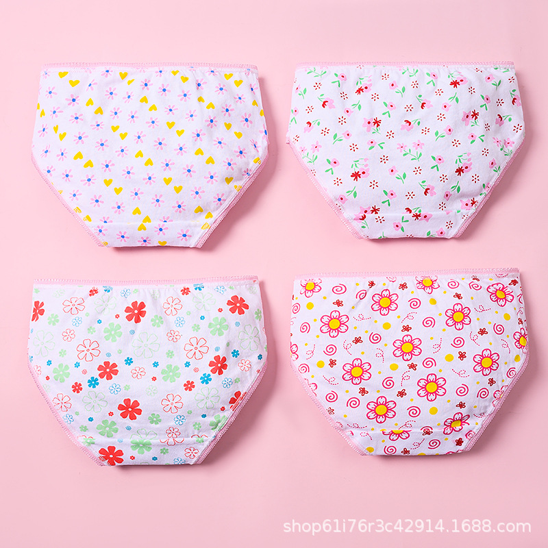 Cotton Briefs Women Cross Border 100% Cotton Briefs for Girls Cute Printed Dopamine Briefs for Little Girls
