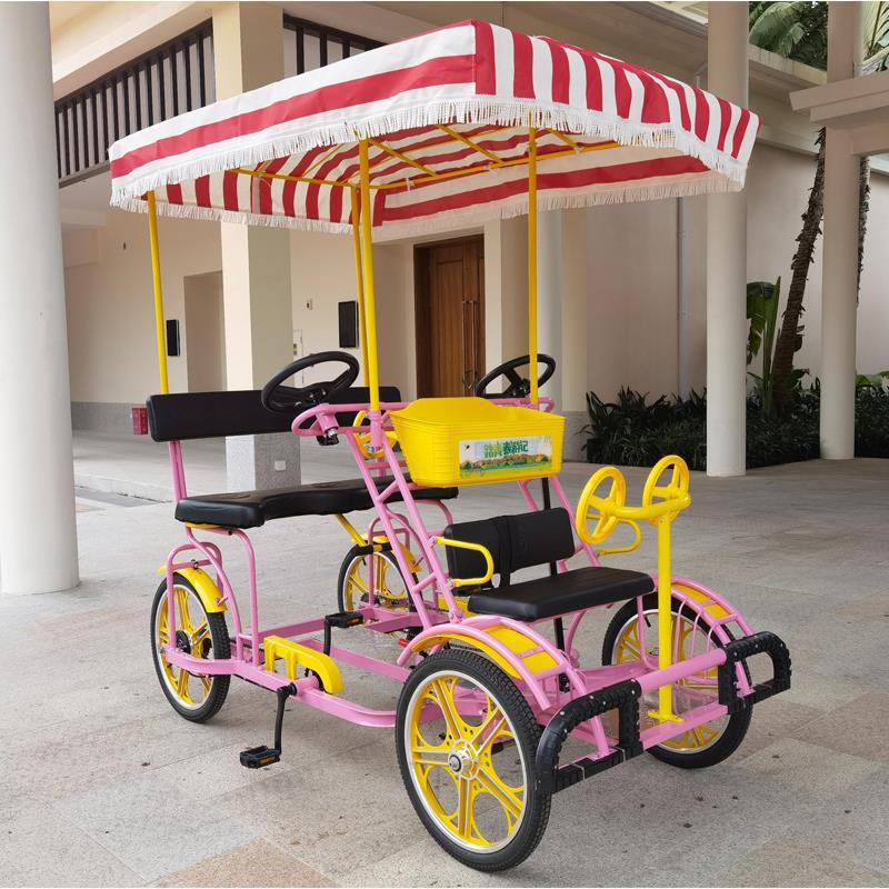 Wholesale New Luxury All-In-One Wheel Four-Wheel Bicycle Double Four-Person Six-Person Attraction Sightseeing Car Rental