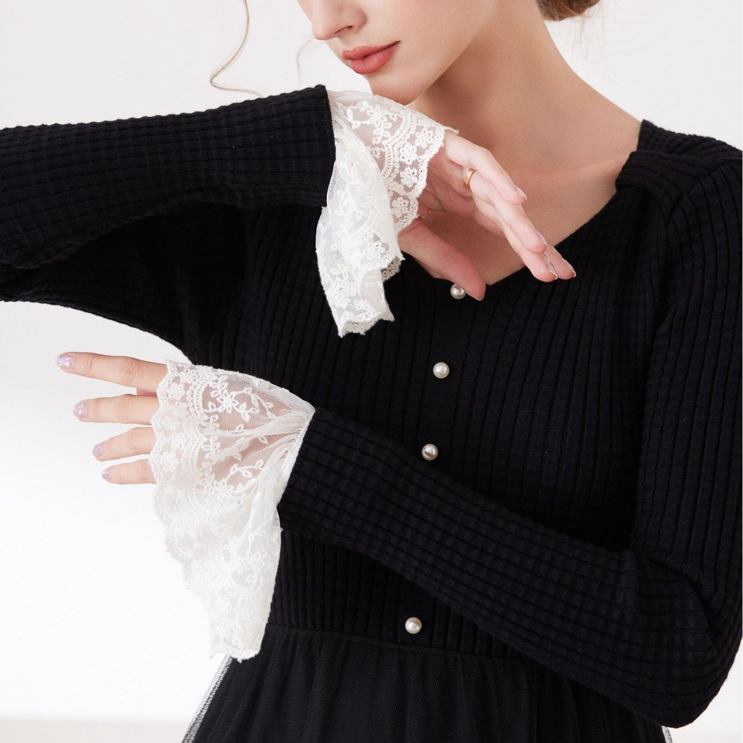 Korean Fairy Gentle Style Lace Fake Sleeves Sweet Decorative Sleeves for Women with Skirt Fake Cuffs Cross-Border Manufacturer Wholesale