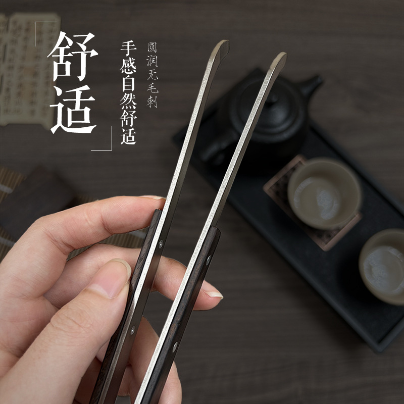 Wholesale tea ceremony clip tea cleaning tool tea clip kung fu tea set accessories tea cup clip wooden tea tweezers