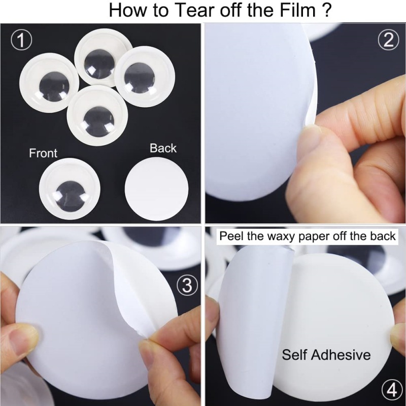 5-188mm Movable Eyes with Adhesive Eyes, Handmade diy Animal Toy Eyes, Movable Eyeball Stickers, Black and White Eyes