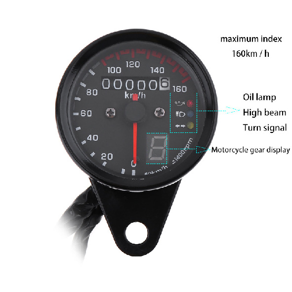 Ретро мотоцикл универсальный многофункциональный механический инструмент нержавеющая сталь LED подсветка спидометр с отображением передач