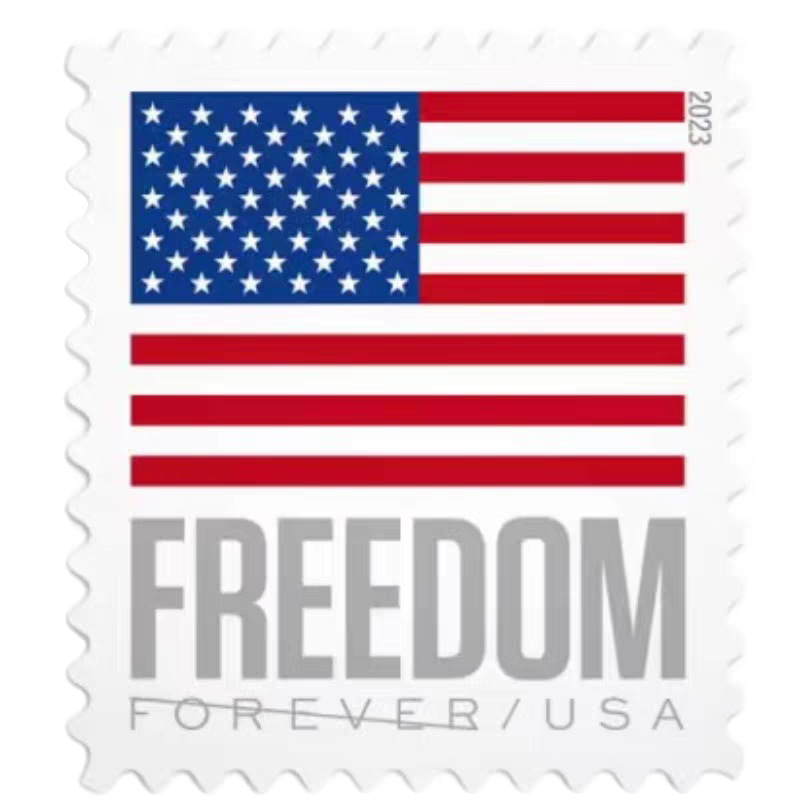 Us Stamps 1 Roll/100 Pieces 2023 National Flag Anti-Counterfeiting Permanent Forever Mailing Cross-Border E-Commerce Stickers