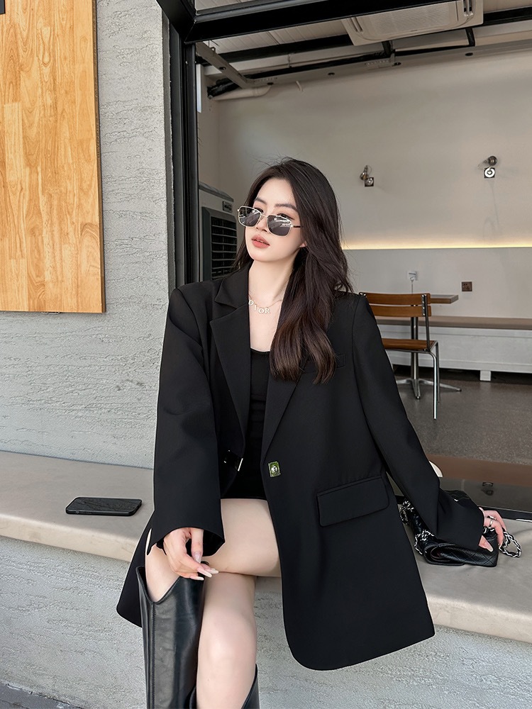 весна 2024, новый высококачественный пиджак для женщин плюс сайз, свободный повседневный костюм [6001]