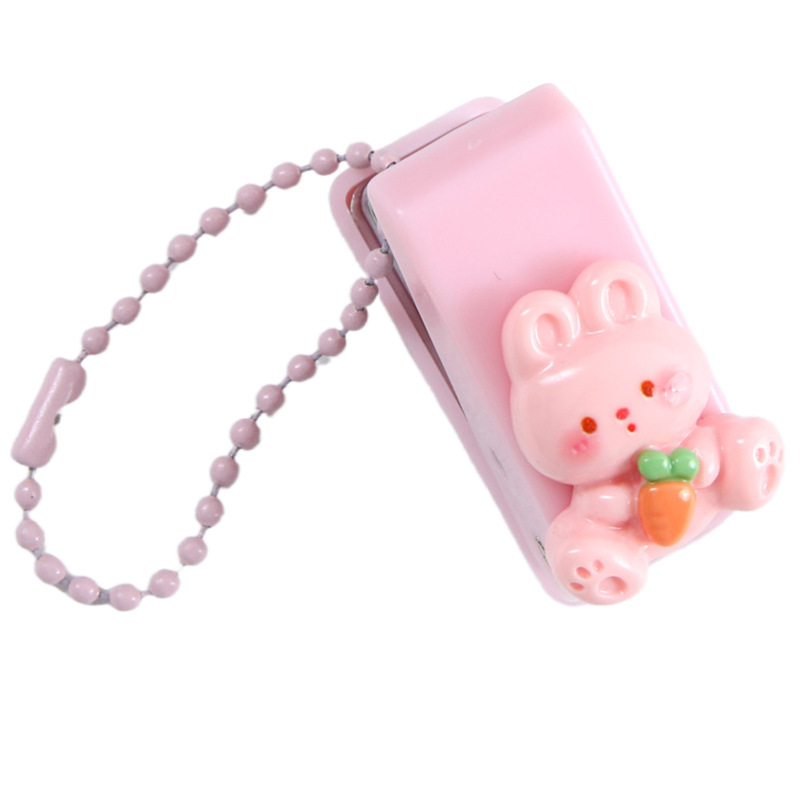 Cartoon Mini Single Hole Puncher Portable Student Handbook Loose-leaf Binding Machine Small Ring Hole Puncher