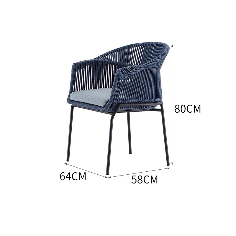 Outdoor Courtyard Rattan Sofa Single Rattan Chair Combination Table and Chair Nordic Balcony Hotel Homestay Garden Lounger Bar Chair