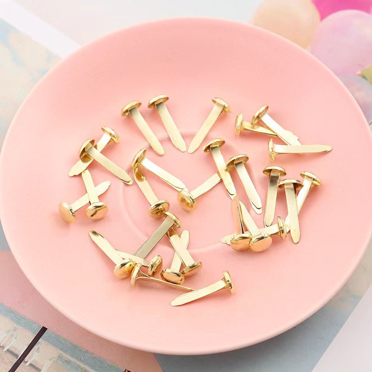 Painted Colored Double-Pronged Metal Nails, Round Gold and Silver Double-Pronged Nails, Claw Nails, Business Gifts, Sequins