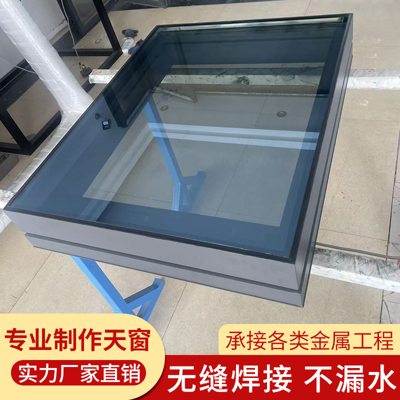 Aluminum Alloy Sloping Flat Roof Electric Skylight Roof Stair Window Skylight Attic Sun Room Basement Light Well