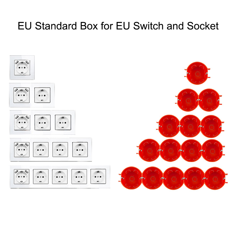 European-style round switch socket cassette junction box screw hook mounting conjoined panel for source factory
