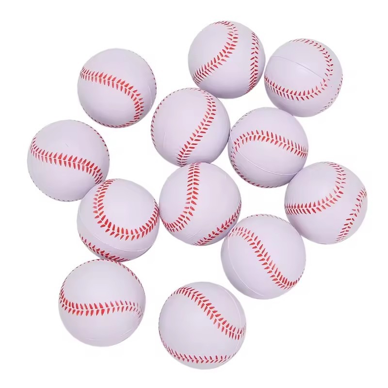Soft Baseball PU Foam Sponge Baseball Pressure Elastic Simulation Baseball Softball Student Practice Ball Logo Customization
