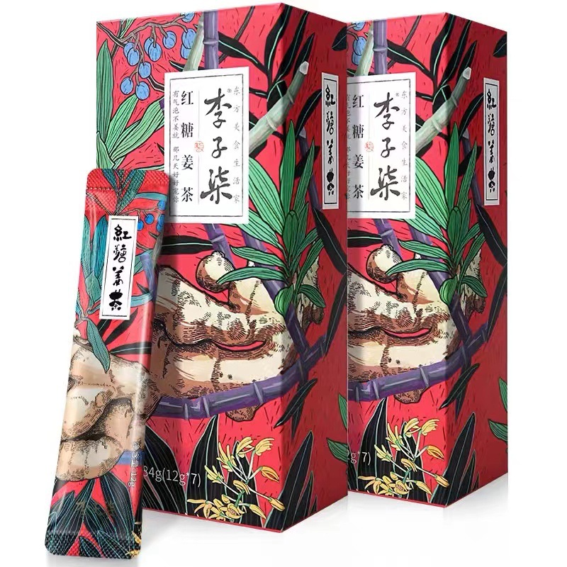 Чай из корня имбиря с коричневым сахаром Li Ziqi 84г, ручная работа, для женского здоровья