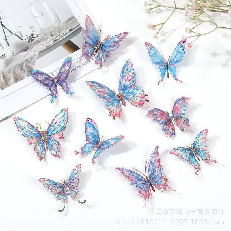 YW золотые наклейки с горячим тиснением, серия разбитого стекла, водонепроницаемые 3D наклейки