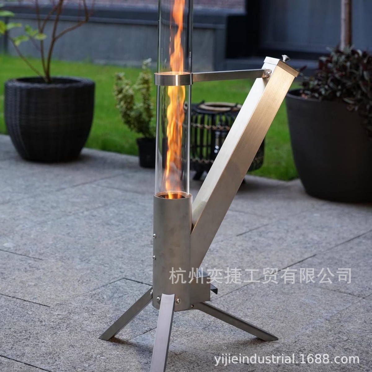 Cross-border Rocket Stove Home Heating Stove Outdoor Camping Portable Integrated Glass Heating Stove Stainless Steel Pellet Stove