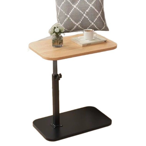 Cross-Border Mini Small Coffee Table for Home and Office Dual-Use Small Side Table Walnut Color Thickened Lifting Carbon Steel Leg Small Table