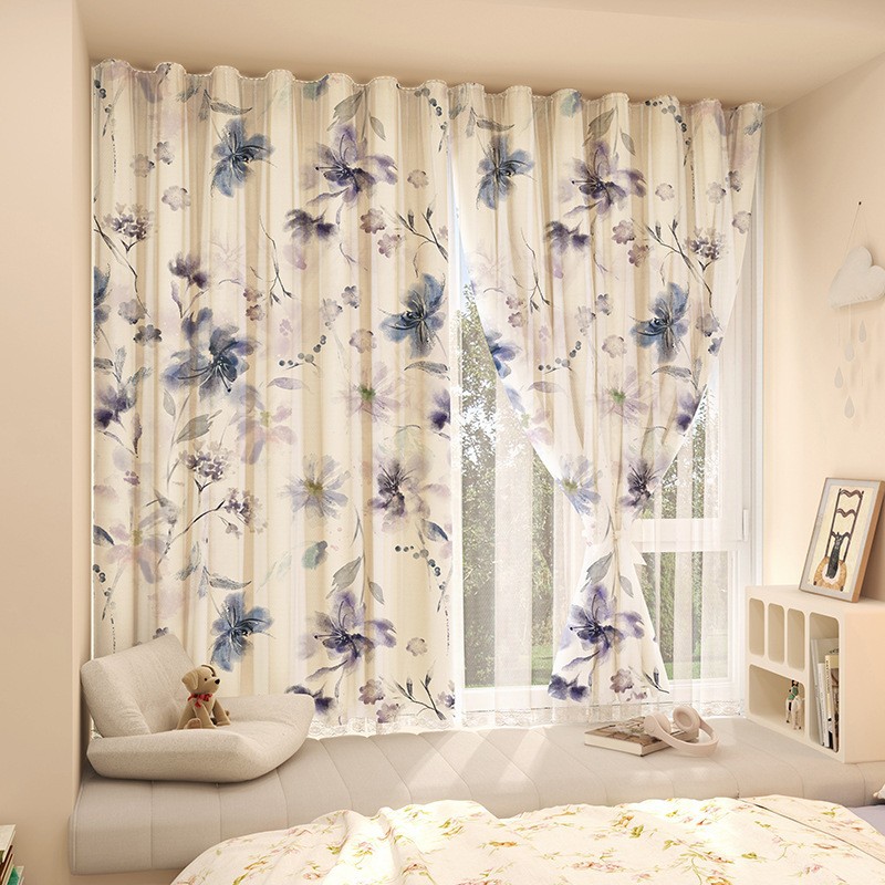 Шторы на липучках без пробивания, затемняющие шторы для спальни, готовые шторы для арендованных помещений, светонепроницаемые и непрозрачные