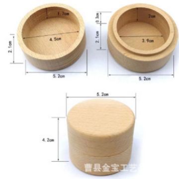 Spot Beech Round Deciduous Tooth Box Wooden Kidsren's Baby Lost Tooth Collection Storage Box with Lid Tooth Storage Box