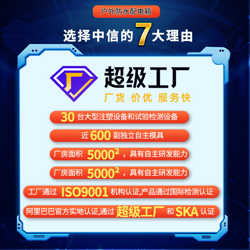 Outdoor Waterproof Distribution Box Ip65 Plastic Circuit Breaker Box for Household Surface-Mounted Waterproof Electrical Box with Accessories and Free Shipping