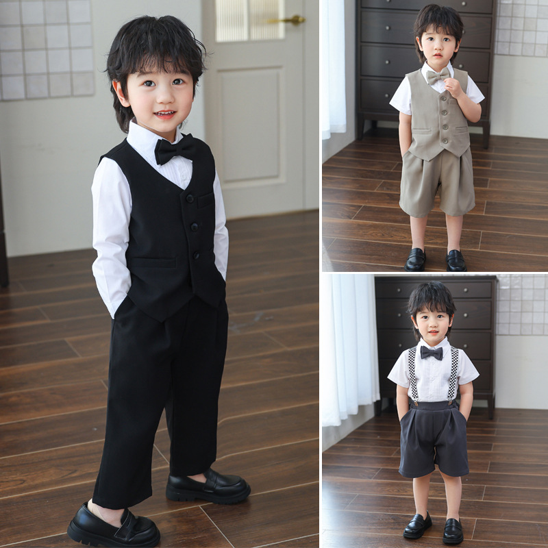 Повседневные костюмы для мальчиков, летняя одежда, одежда для выступлений, платья для цветочной девочки