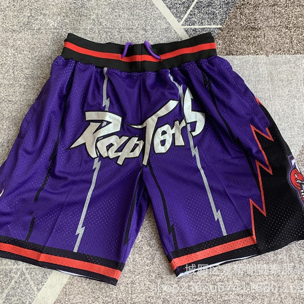Foreign Trade Pants Wholesale Warriors Lakers 76ers Heat Raptors Magic Pocket Dense Embroidered Shorts Retro Basketball Pants Tide