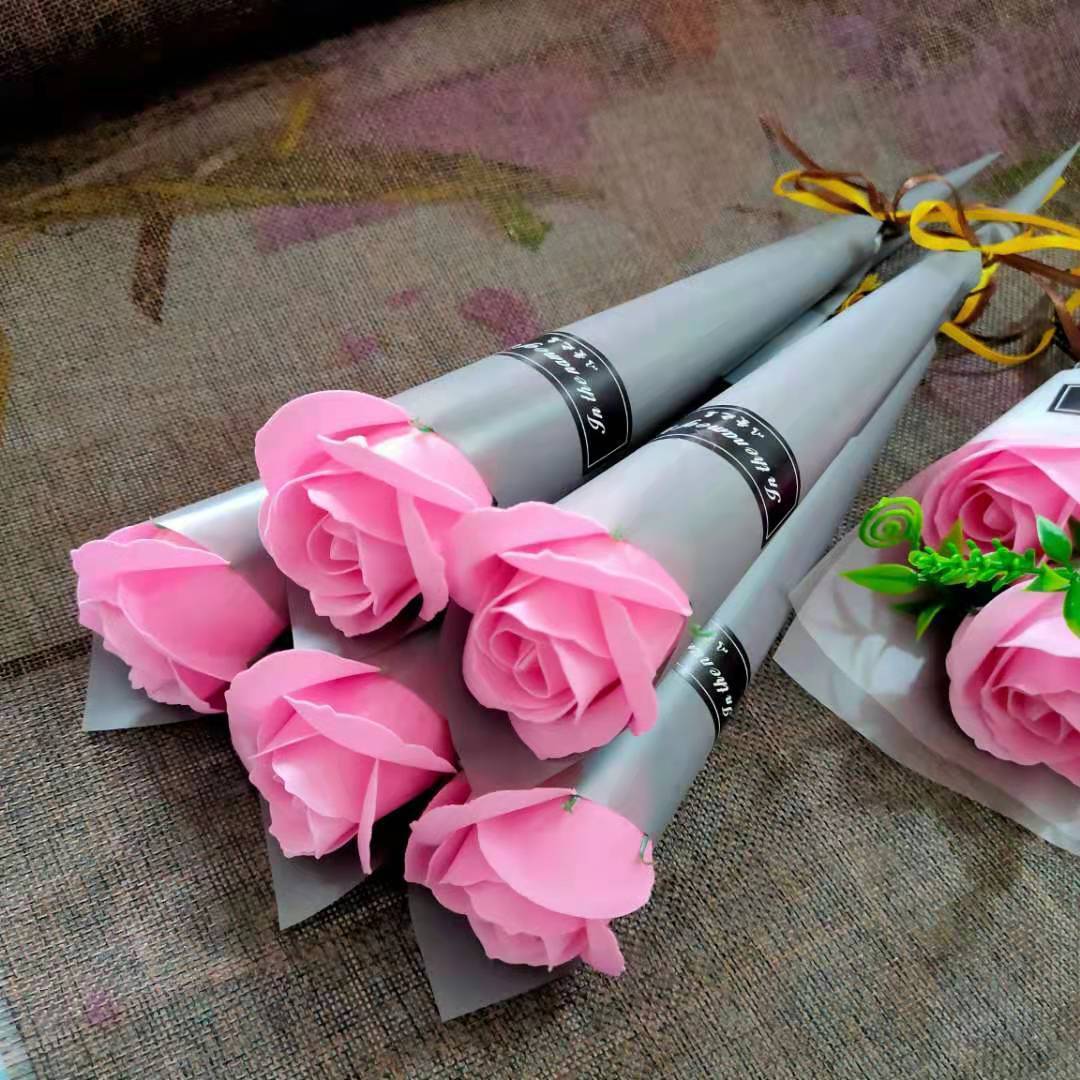 Fake flower flower rose single bouquet soap flower wholesale Valentine's Day Teacher's Day gift micro-business push Jie Qi