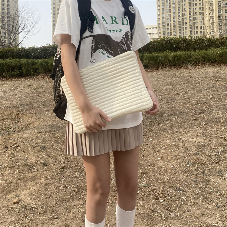 Korean Lightweight Ins-Style iPad Tablet Storage Polyester Soft Girl Fashion Simple Laptop Sleeve Bag