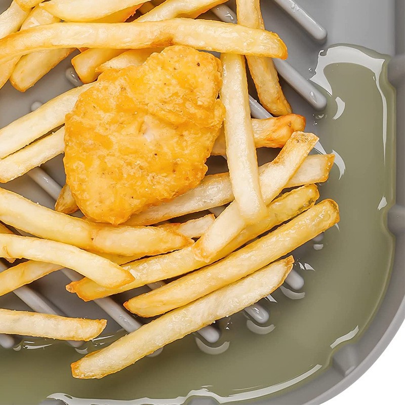 Air Fryer Silicone Baking Pan Cake Baking Pan Square Insulation Pad Tray Fryer Pad Silicone Fryer Basin Manufacturer