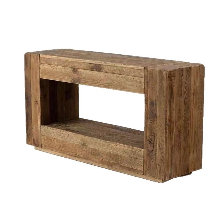 Elm Wood Entrance Cabinet Homestay Living Room Silent Style Decorative Cabinet Wall Table Entrance Table Display Storage Rack Sideboard Table