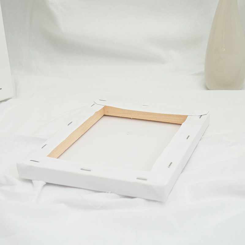 Cross-border drawing board art raw gouache painting room diy acrylic oil painting frame white cloth linen fine grain oil painting board solid wood frame