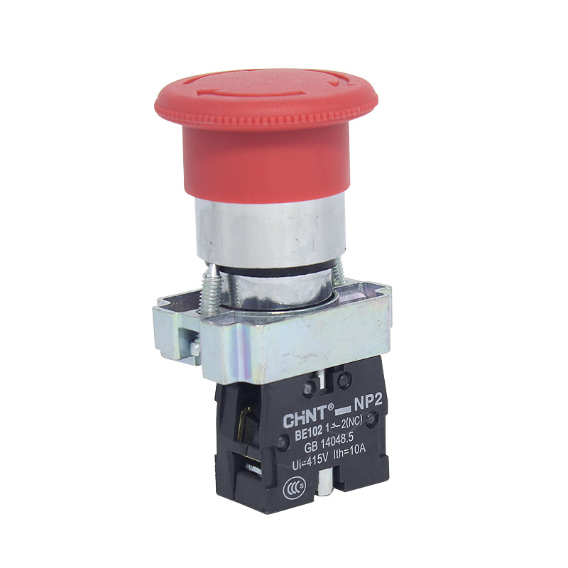 Chnt Chint Np2-Bs542 Mushroom Head Emergency Stop Button Metal Head Normally Closed Emergency Rotation 22mm
