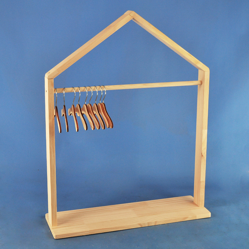 Children's Wooden Clothes Hanger Pet Dog Baby Vertical Solid Wood Floor-Standing Household Cat Dormitory Wooden Clothes Zhaozhisun