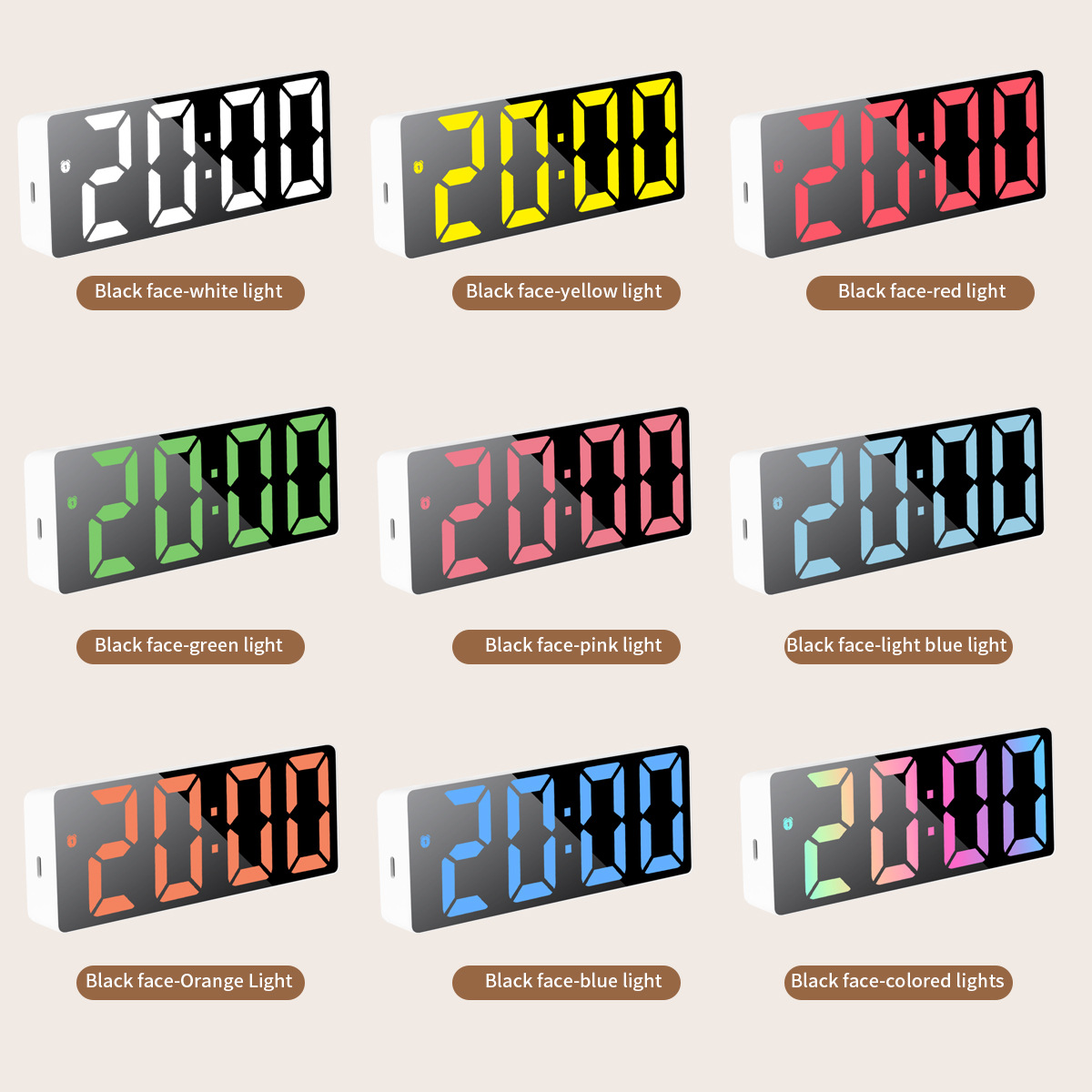 Кросс-бордерный популярный будильник для студентов, умные 2024 новые стильные настольные часы, LED цифровые часы