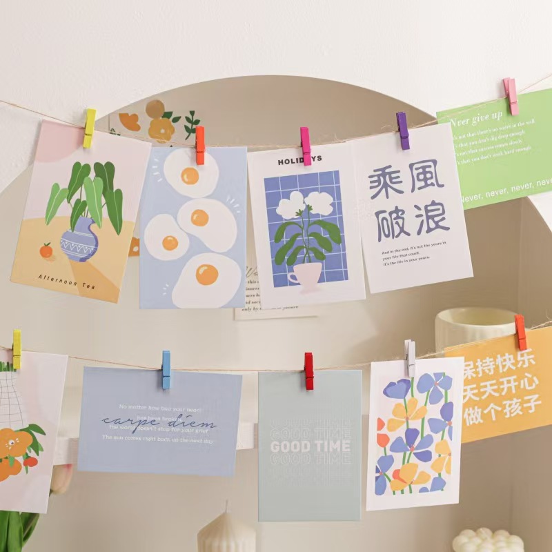 Color wooden clip photo clip home decoration storage clip kindergarten children DIY handmade accessories solid wood clip