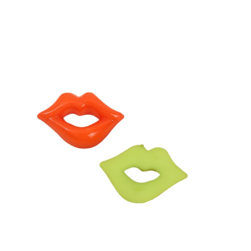 Plush toy red mouth animal flat bottom red eyes round red nose doll simulation mouth accessories wholesale